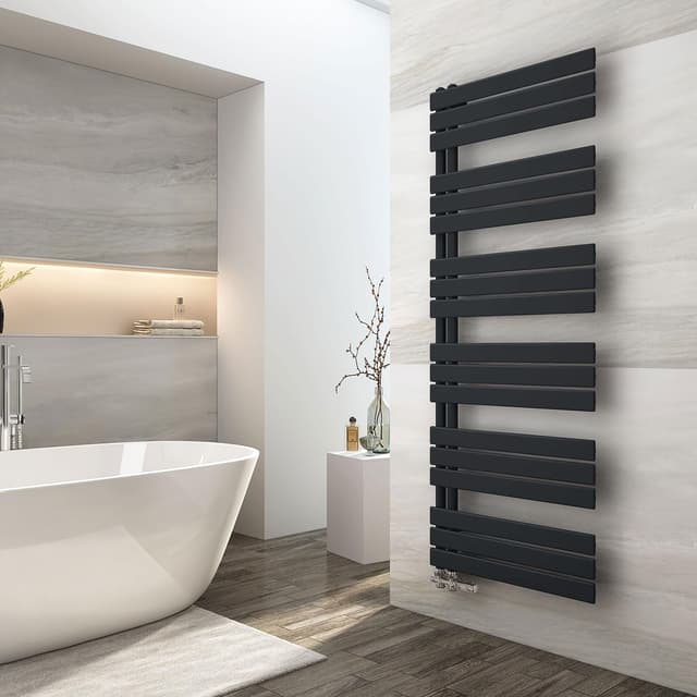 EMKE Badheizkörper 1599x600 mm Schwarz | Handtuchheizkörper Seitenanschluss