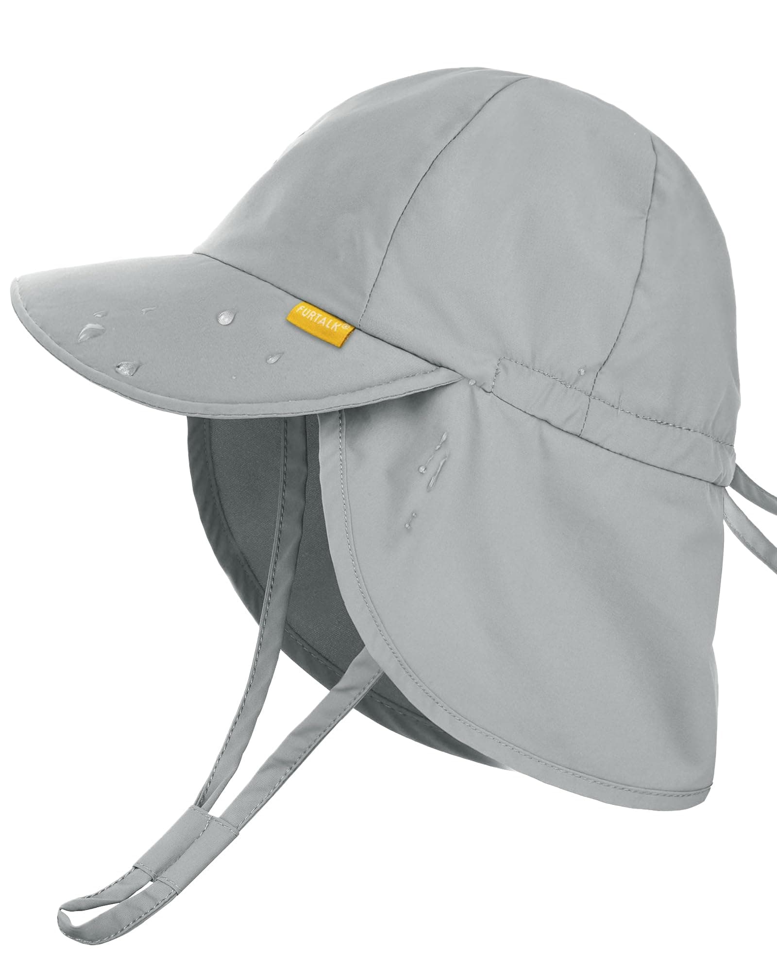 👶🌞 FURTALK Baby Sonnenhut mit Nackenklappe UPF 50+ 6-24 Monate Grau