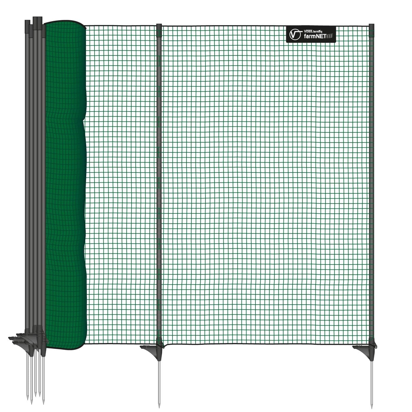 🌿 VOSS.farming Begrenzungszaun Classic ohne Strom, 25m 90cm 15 Pfähle 1 Spitze grün 🌿