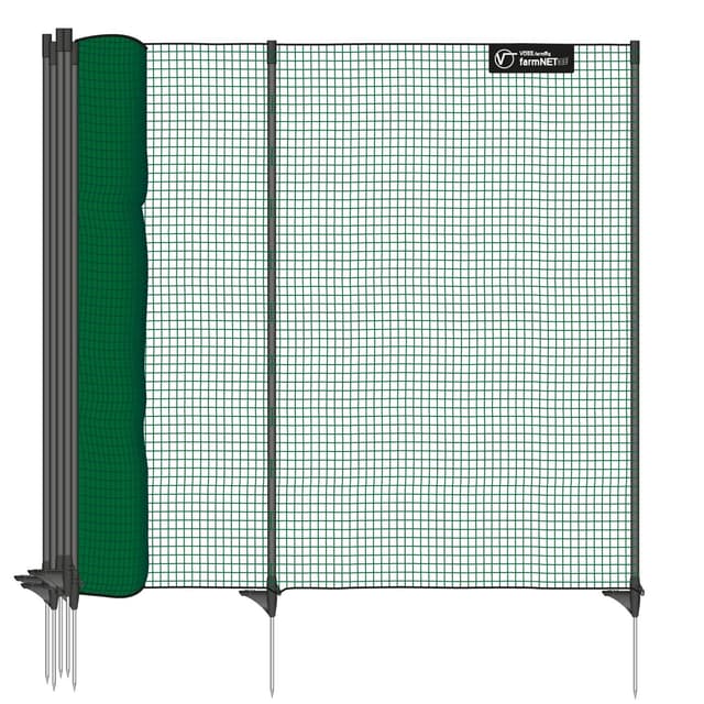 🌿 VOSS.farming Begrenzungszaun Classic ohne Strom, 25m 90cm 15 Pfähle 1 Spitze grün 🌿