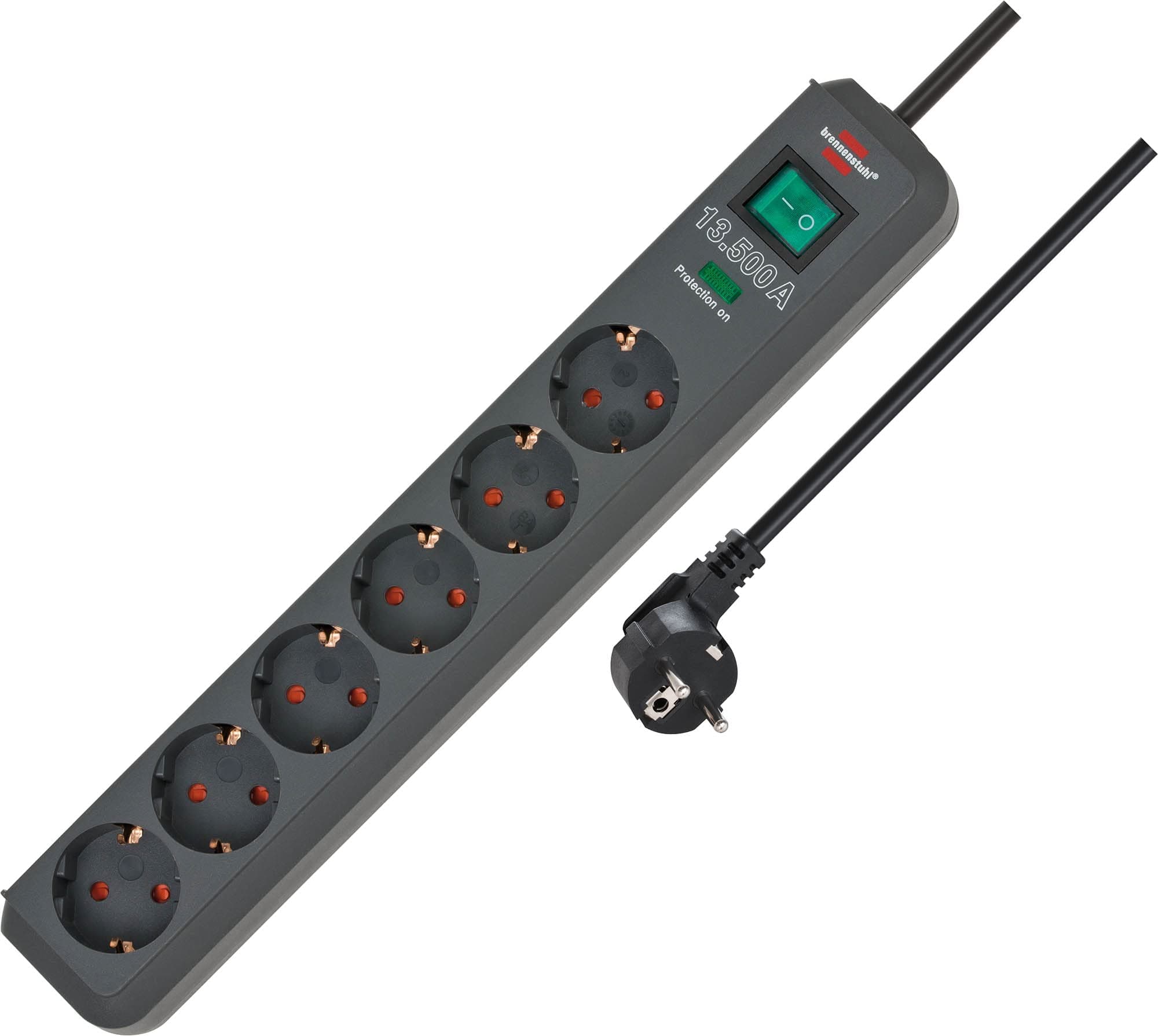 🔌 Brennenstuhl Steckdosenleiste 6-Fach mit Überspannungsschutz und 5m Kabel anthrazit 🌟
