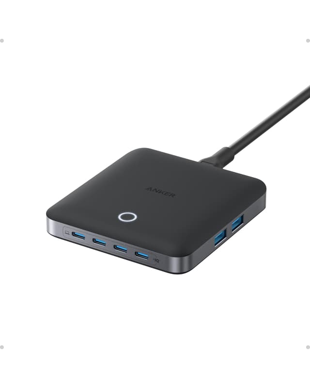 🔋🚀 Anker Nano Ladegerät | 6-Port-Ladestation mit 130W | 4 USB-C & 2 USB-A | Schwarz