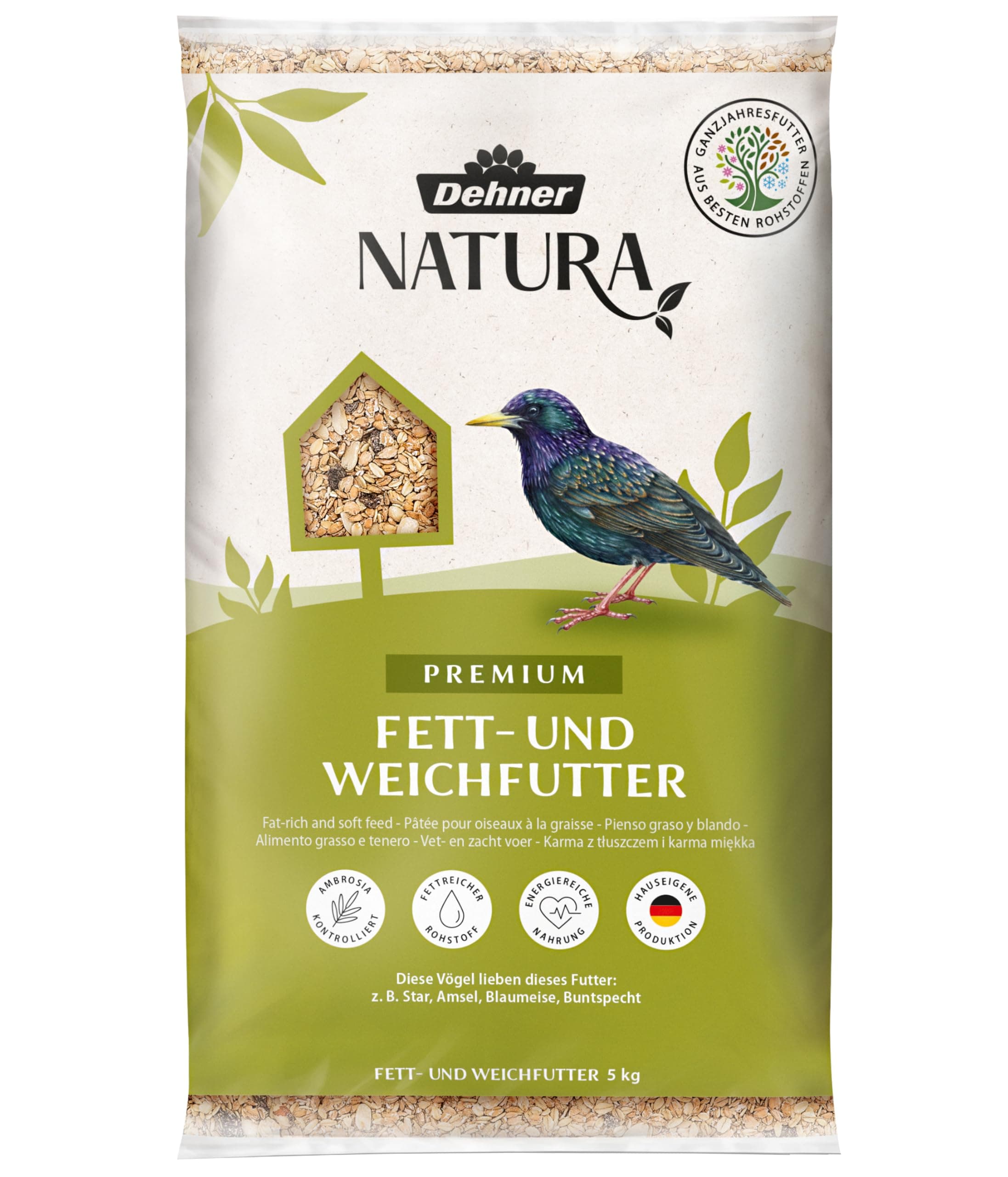 🐦🌿 Dehner Natura Premium Wildvogelfutter 5kg - 1er Pack 🌿🐦