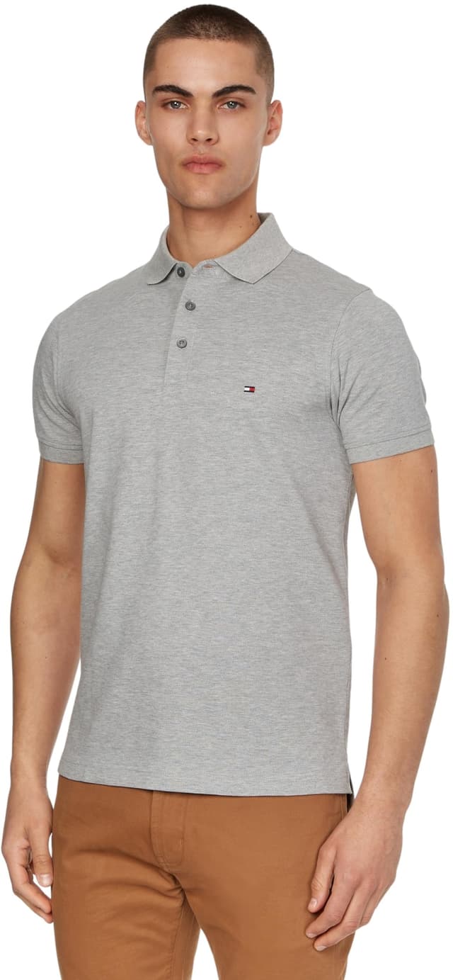 Tommy Hilfiger Herren Poloshirt 1985 Slim Fit in Grau 😎👕