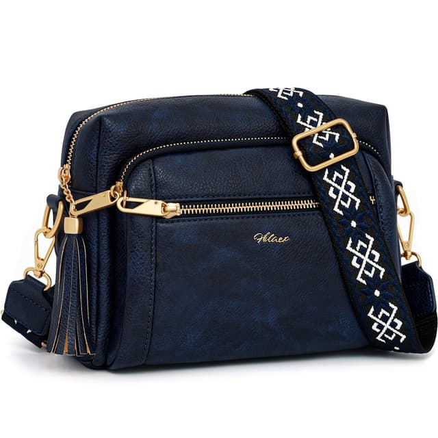 HILAEX Umhängetasche Damen mit 4 Fächern, Handtasche Damen Mittelgroß mit Anti Diebstahl Leder Crossbody Bag 🔒👜