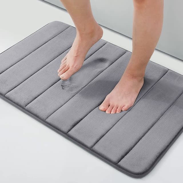 🔥 Homaxy Memory Foam Badezimmer Badeteppiche 🛁🚿 - Dunkelgrau 41 x 61 cm