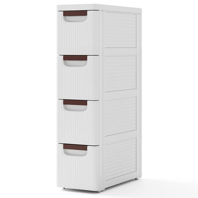 COSTWAY Nischenschrank schmal mit Rollen 🌟 Nischenregal 20cm breit 🌈 Weiß