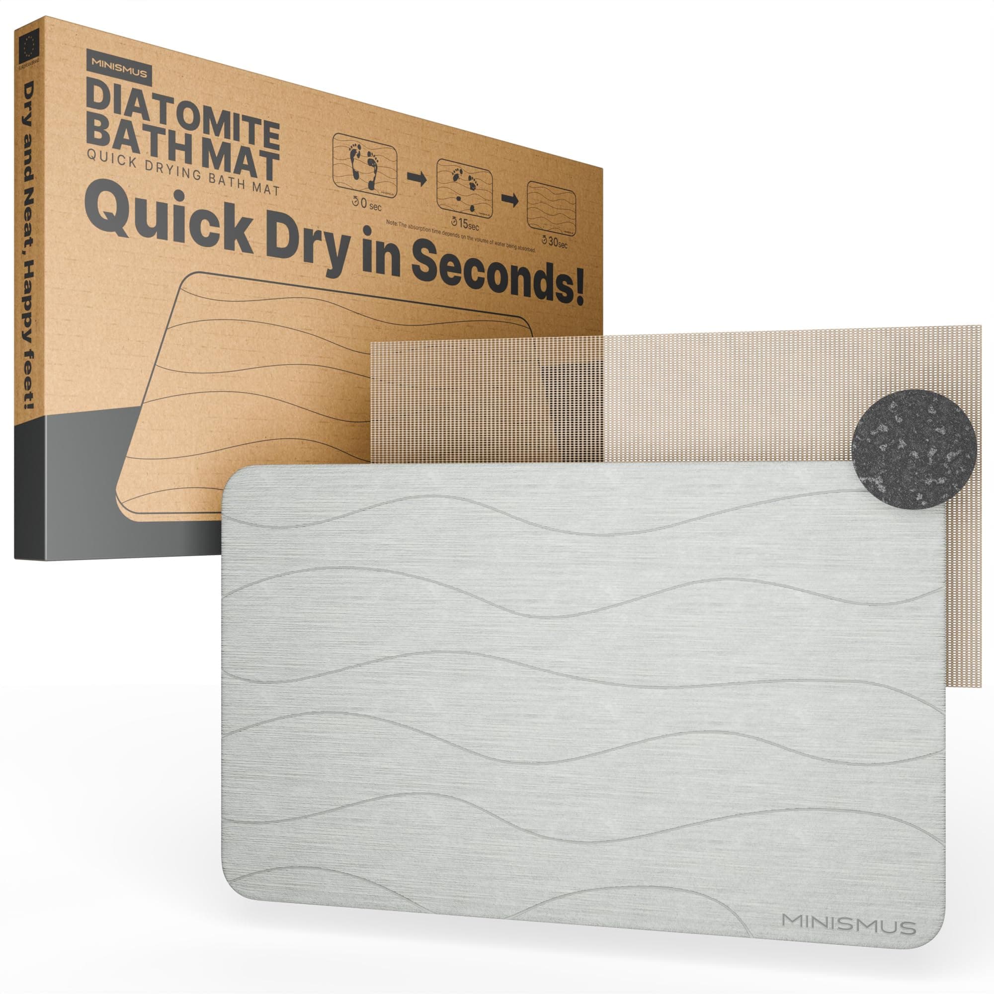 🛁💎 Minismus Badematte Stein 60x40cm - Diatomite Stone Bath Mat 💎🛁