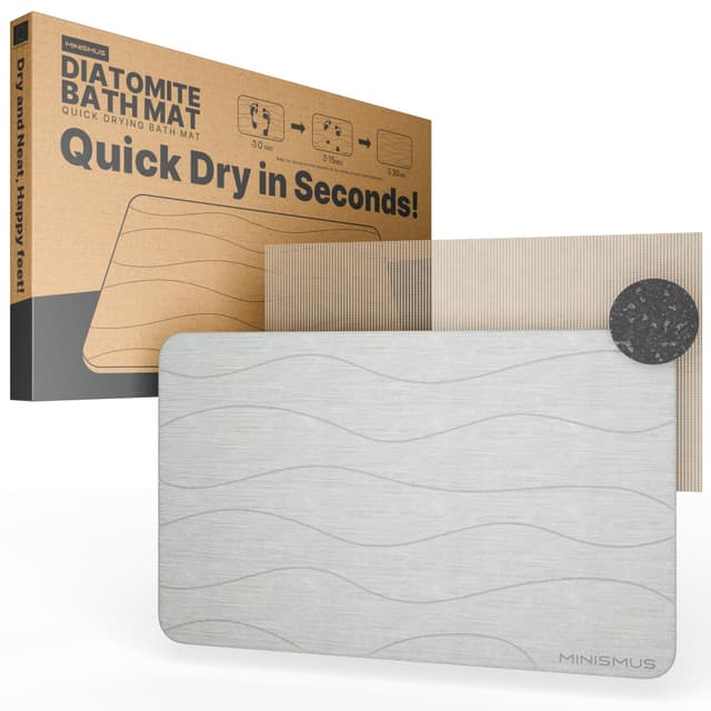 🛁💎 Minismus Badematte Stein 60x40cm - Diatomite Stone Bath Mat 💎🛁