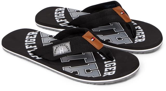 Tommy Hilfiger Herren Essential Th Beach Sandal Flip-Flop 44 EU Schwarz 🌴👣
