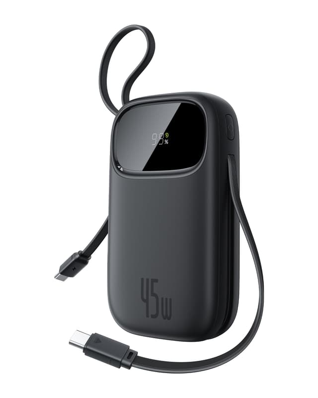 Baseus QPow3 Powerbank 45W 20000mAh mit 2 integriertem USB-C Kabel 🚀