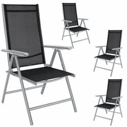 Casaria® Gartenstühle 4er Set Hochlehner Klappbar 8-Fach Verstellbar Camping Stuhl Aluminium Wetterfest Klappstuhl 120kg Belastbarkeit Garten Balkon 4 Silber 🪑🌿