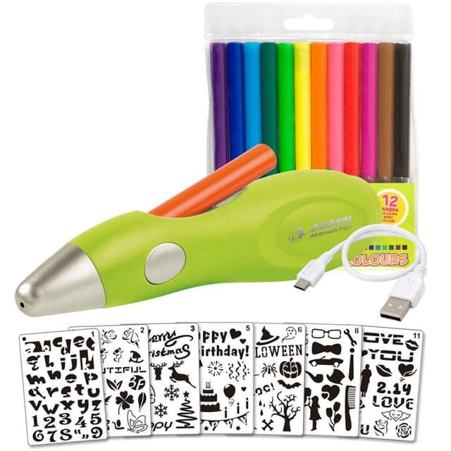 Jolly Airbrush Spaß 🎨 Kinderfreundlich und Ungiftig 🌈 20-teiliges Set
