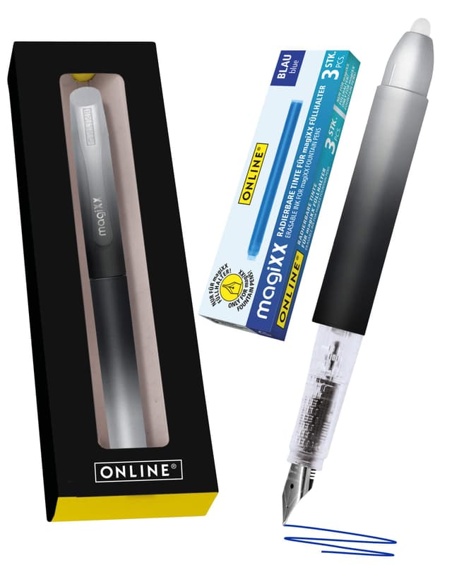 Online Füllhalter magiXX Dark Shadow I Füller mit radierbarer, blauer Tinte