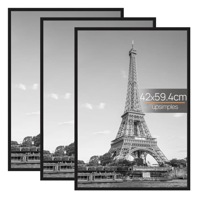 🖼️🌟 Angebot: upsimples 3er Pack Bilderrahmen A2 Schwarz 🌟🖼️