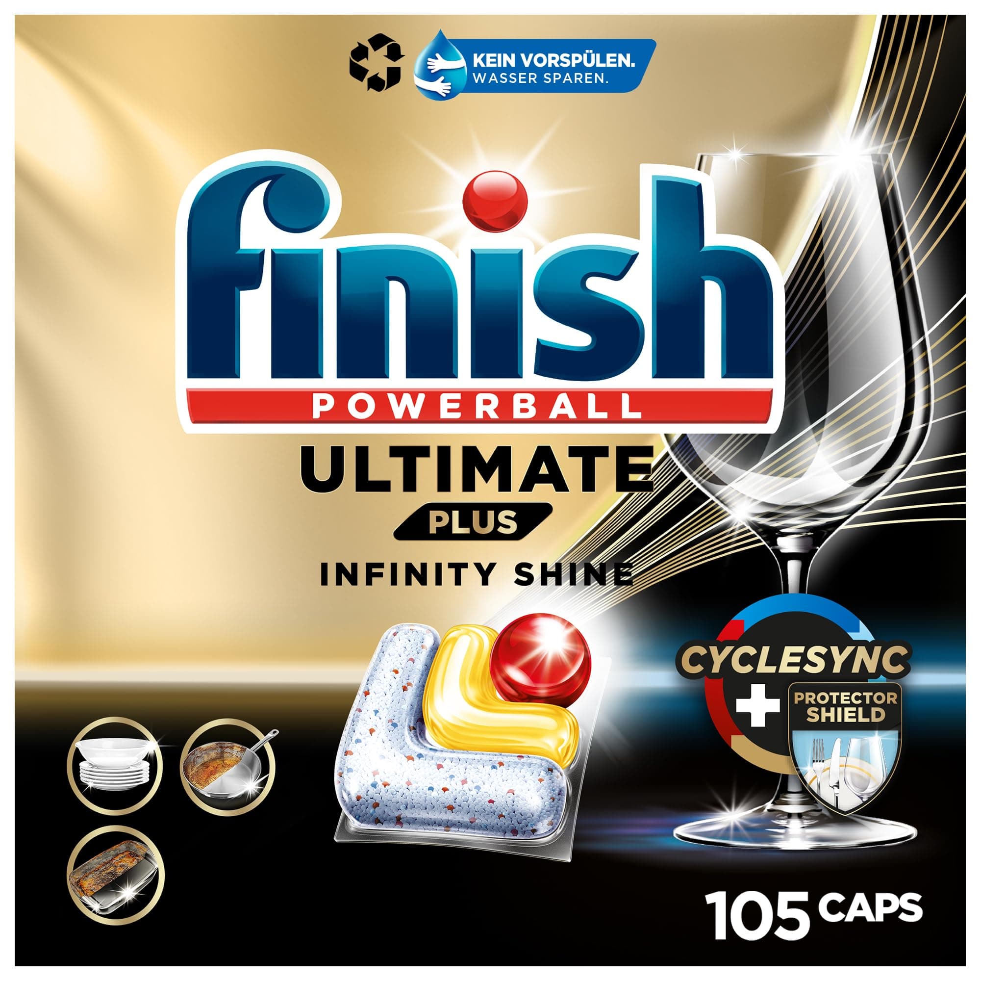 Angebot: Finish Ultimate Plus Infinity Shine Citrus Spülmaschinentabs 🍋🌟 - 105 Finish Caps 105 Stück