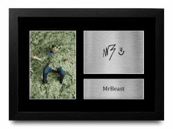 🎁🌟 HWC Trading MrBeast Geschenke Gedrucktes Signiertes Autogramm Foto für Anhänger und Fans - A4 Gerahmt (Gerahmt) 🌟🎁
