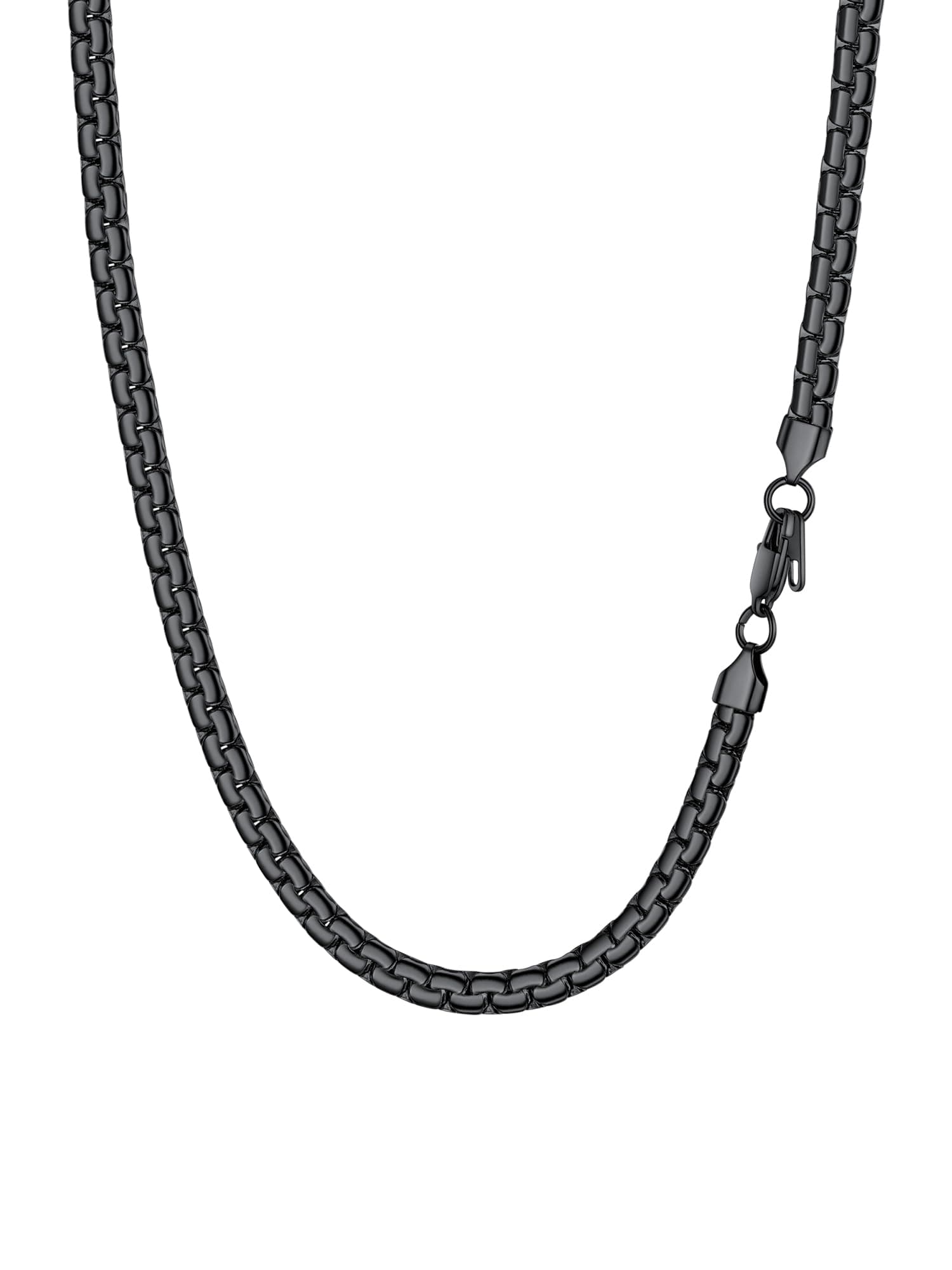 PROSTEEL Herren Halskette aus hochwertigem Edelstahl 6MM, Schwarz 55.0 cm ✨🎁