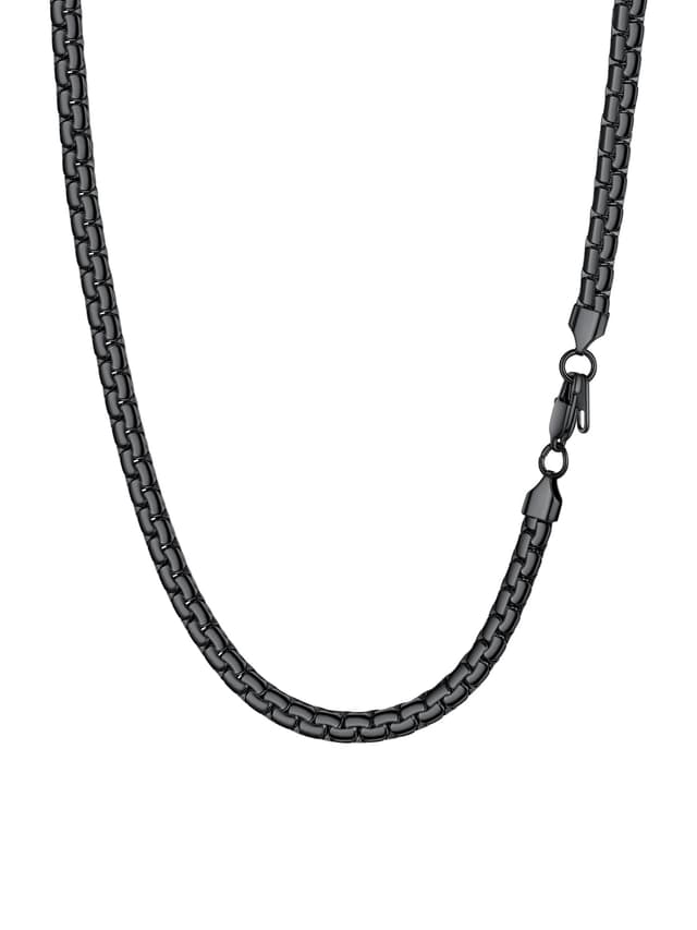 PROSTEEL Herren Halskette aus hochwertigem Edelstahl 6MM, Schwarz 55.0 cm ✨🎁