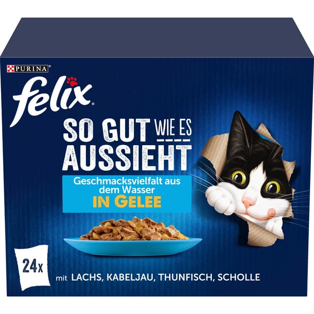 🐱🐟 FELIX So gut wie es aussieht Katzenfutter nass 4er Pack - 2.04 kg