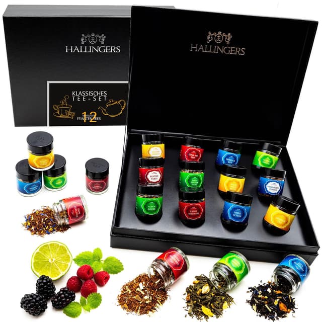 🍵 Hallingers Klassisches Tee-Set - 12 Sorten Tee Geschenkset 🎁