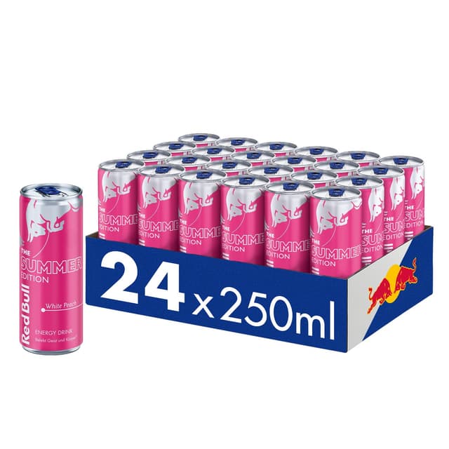🍑 NEU: Red Bull Energy Drink Summer Edition White Peach - 24er Palette Dosen 🍹