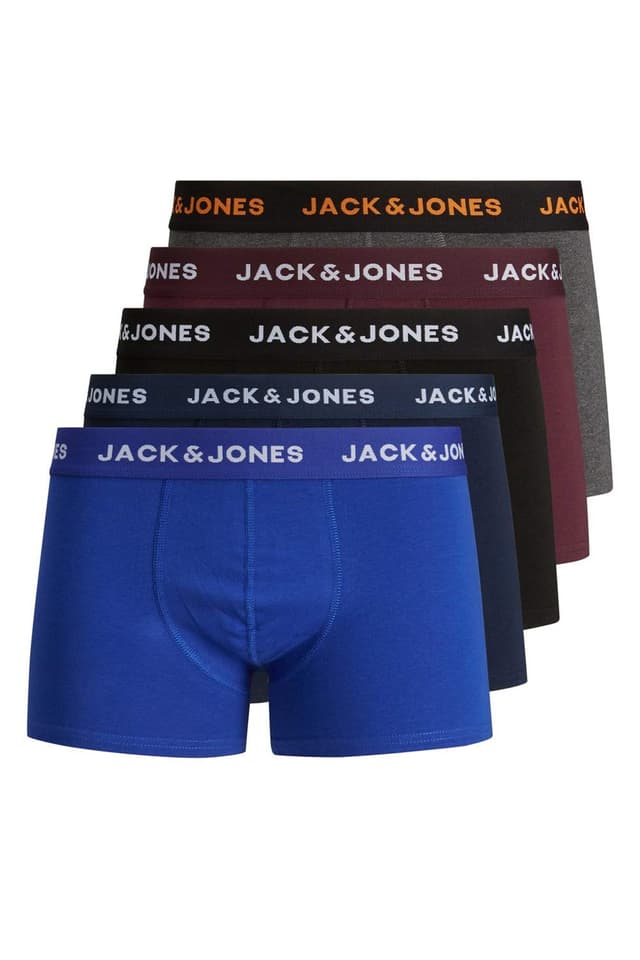 🔥 JACK & JONES Herren Set 5er Pack Trunks Boxershorts Stretch Unterhose Basic Jersey Unterwäsche L Black