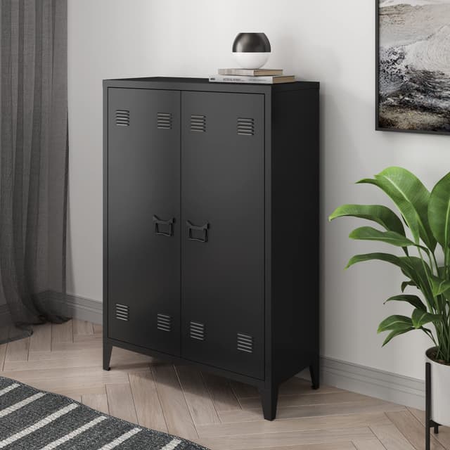 [en.casa] Metallschrank Oripää Wohnzimmerschrank 110 x 75 x 33 cm Aktenschrank Werkstattschrank 🏢🔒