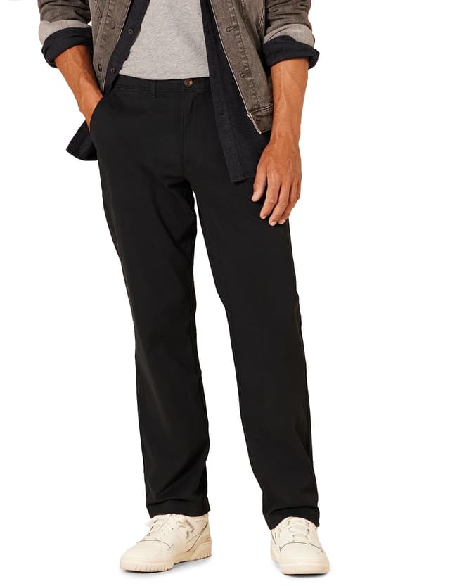 👖 Amazon Essentials Herren Legere Stretch-Chinohose in Schwarz