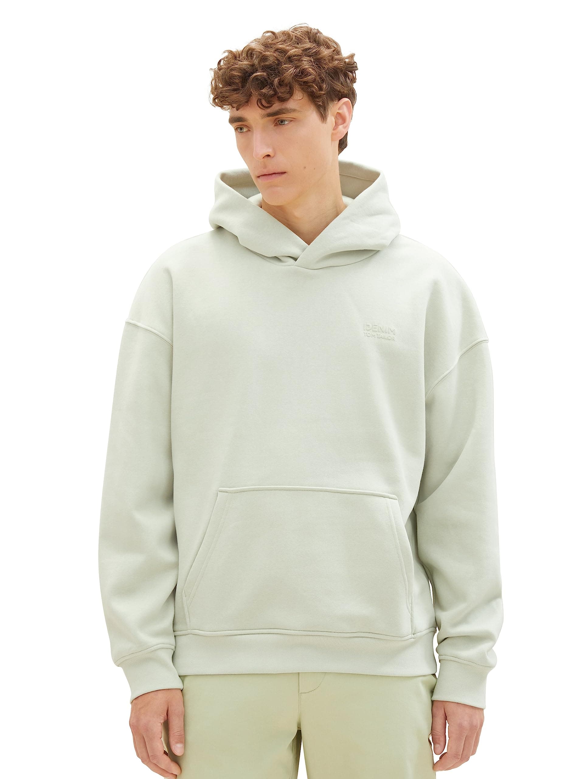 🔥 Mega Deal! TOM TAILOR Denim Herren Relaxed Fit Hoodie mit Logo-Print S 32246 - Garden Peat