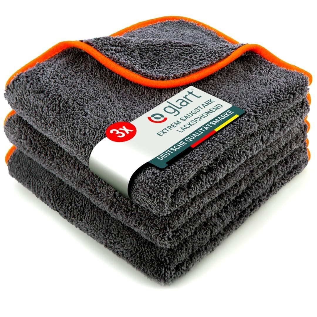 Glart 443TPO Mikrofasertücher 3er Set - 🚗 Flauschige Auto Poliertücher für Trocknung & Pflege 🌟