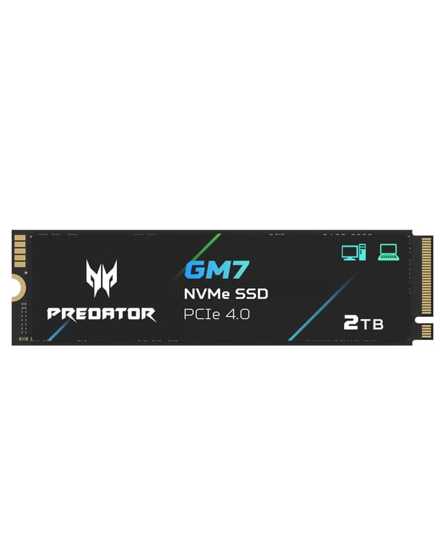 Acer Predator GM7 2TB M.2 NVMe SSD PCIe 4.0 - Ultra-schnelle Lesegeschwindigkeit bis zu 7400 MB/s ⚡