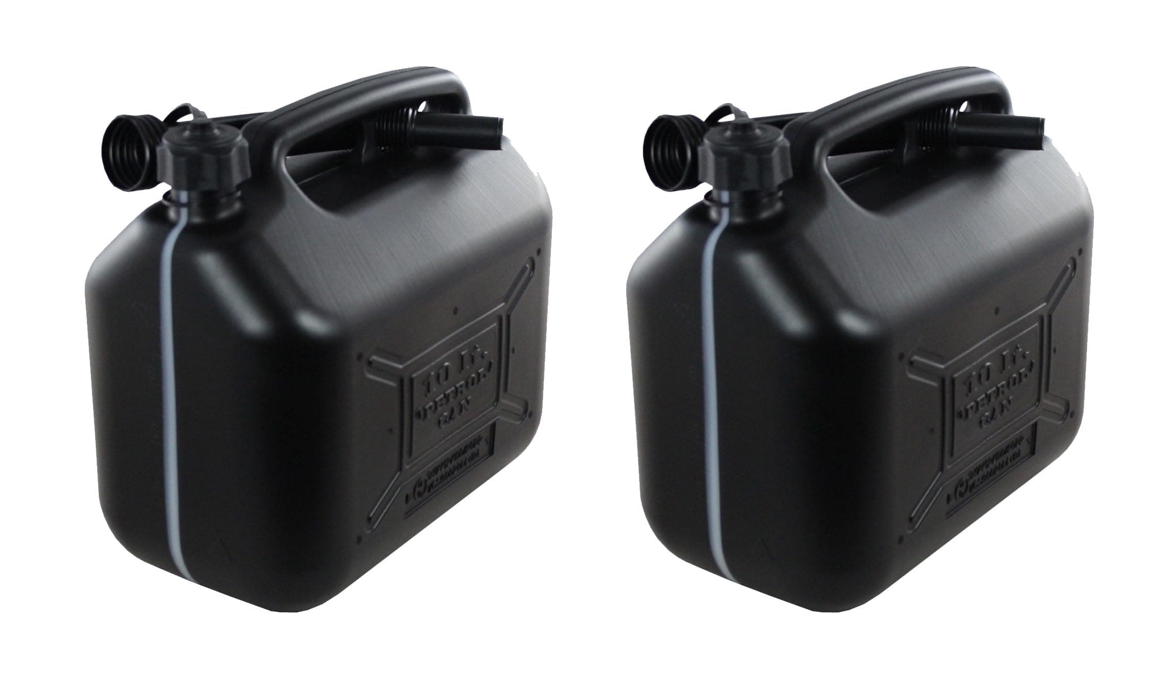ProCar Benzinkanister Schwarz - UN-Zulassung Kunststoff Kraftstoffkanister mit Füllstandsanzeige - Made in Europe (Schwarz, 2X10 Liter)