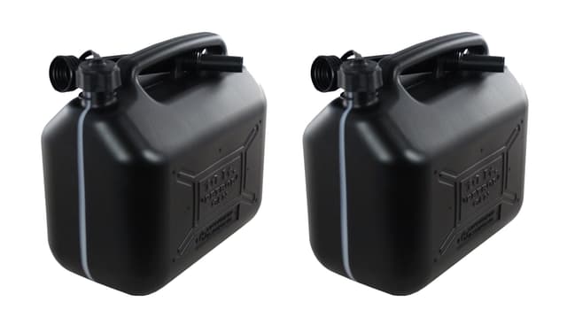 ProCar Benzinkanister Schwarz - UN-Zulassung Kunststoff Kraftstoffkanister mit Füllstandsanzeige - Made in Europe (Schwarz, 2X10 Liter)