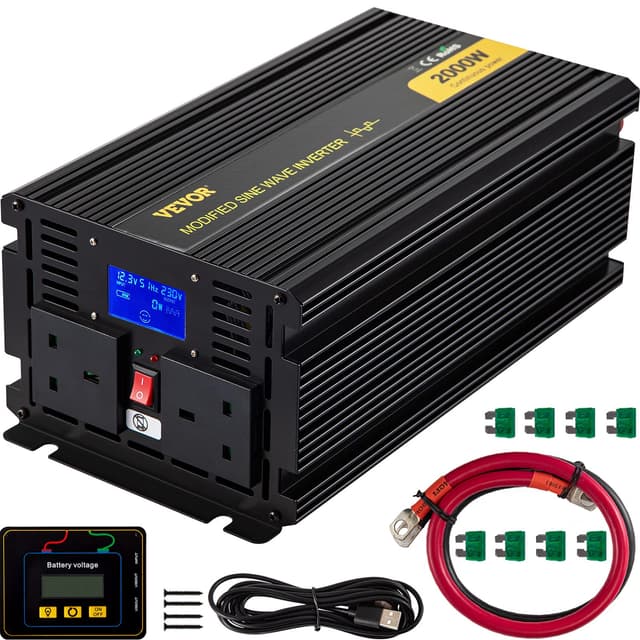 🔋🔌 VEVOR Spannungswandler 2000 W Reiner Modifizierte Sinus Wechselrichter