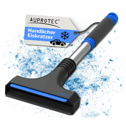 🚗😎 AUPROTEC Eiskratzer mit Gummilippe – A 12 / Eiskratzer Auto mit rutschfestem Softgriff/Scheibenkratzer Auto/Schneekratzer Auto/Scheibenkratzer Winter/Eisschaber Auto – schwarz-blau