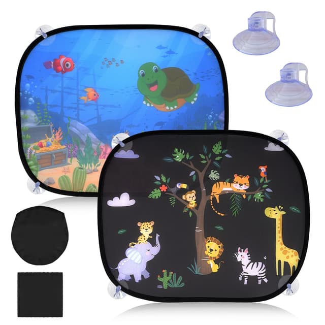 🌞🚗 2 Stück Sonnenschutz Auto Baby mit UV Schutz, 44x36.5 cm Sonnenblende Auto Kinder