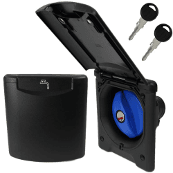 🚰🔧 Einfüllstutzen + Tankdeckel Wasser Frischwassertank Wohnwagen Wohnmobil Boot Magnetdeckel 40mm schwarz - Top Angebot!