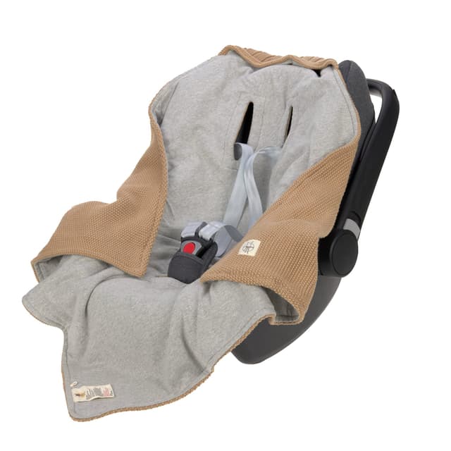 LÄSSIG Baby Strickdecke für Autositz - 100% Bio-Baumwolle GOTS zertifiziert 🌿