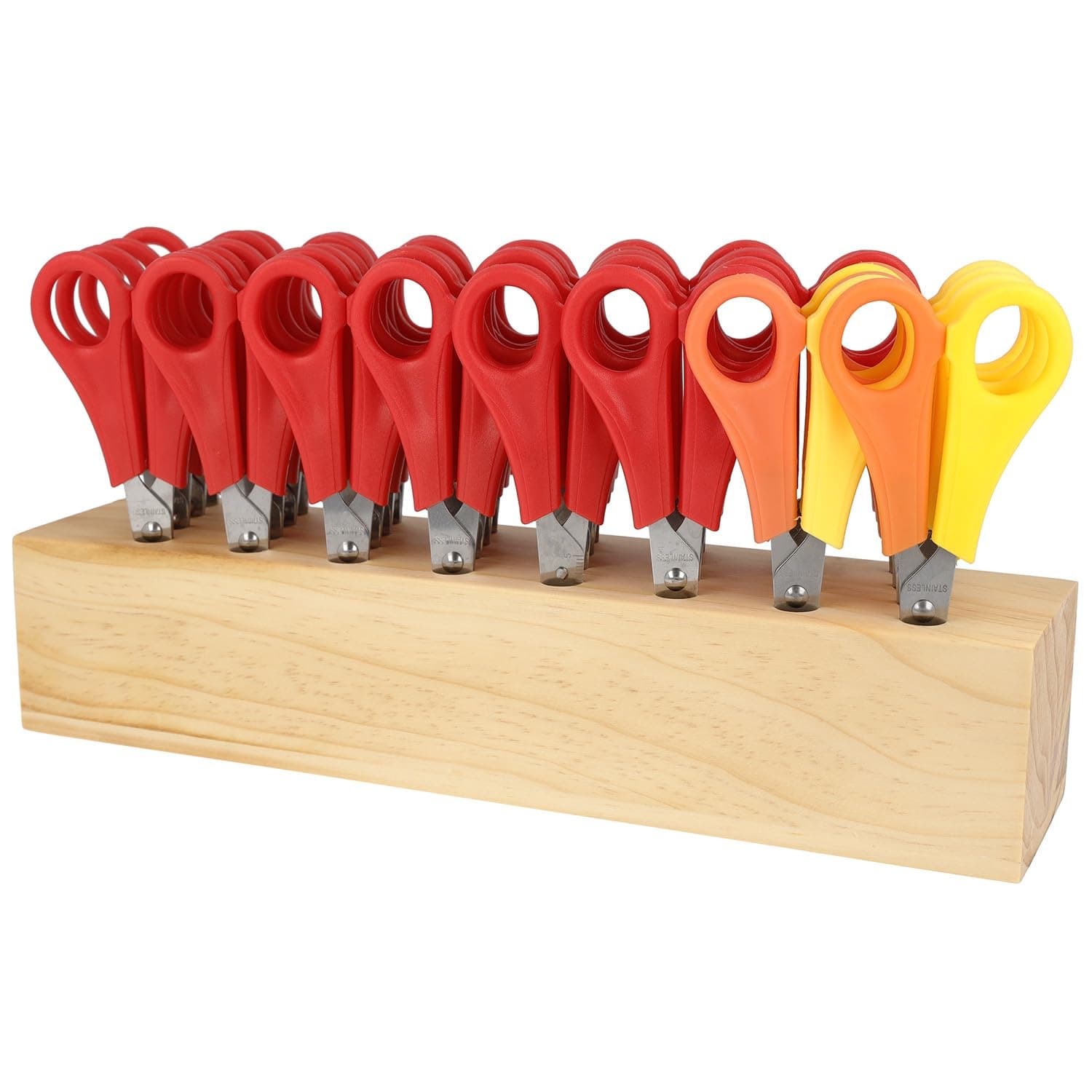Westcott Kinderschere 32 Stück in Holzblock 📏 | Bastelschere 13 cm ideal für Kinderhände