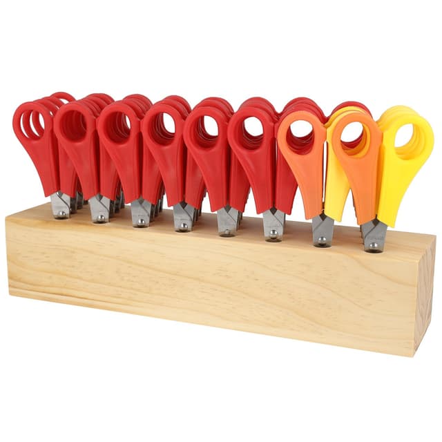 Westcott Kinderschere 32 Stück in Holzblock 📏 | Bastelschere 13 cm ideal für Kinderhände