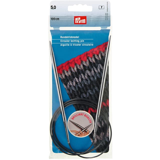 🧶🪡 Prym 212166 Rundstricknadeln MS 100 cm 5,00 mm silberfarbig 5,0 mm Angebot!