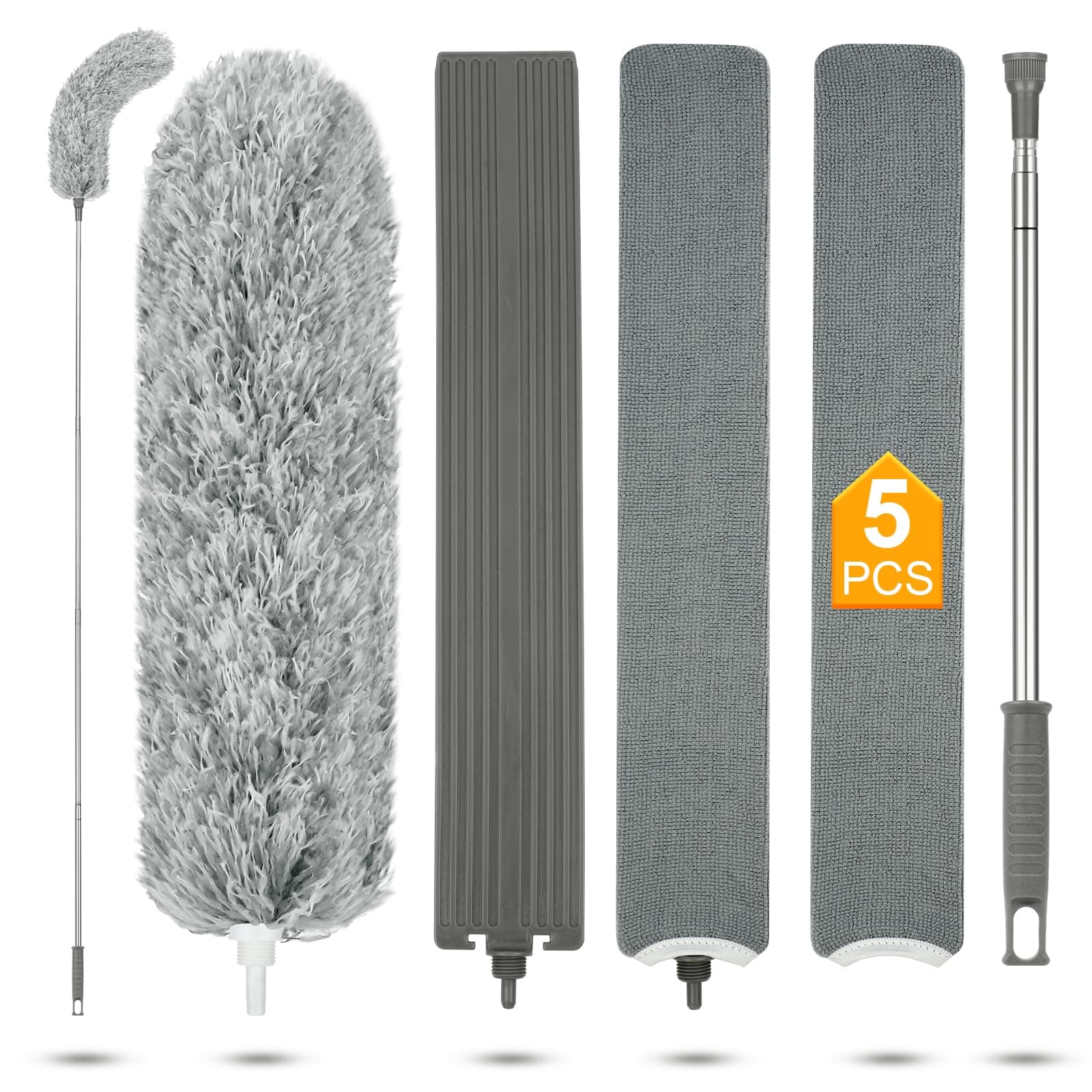 Vicloon 5 Pcs Staubwedel Teleskop Waschbar 🌟 2,44m Lang Ausziehbar