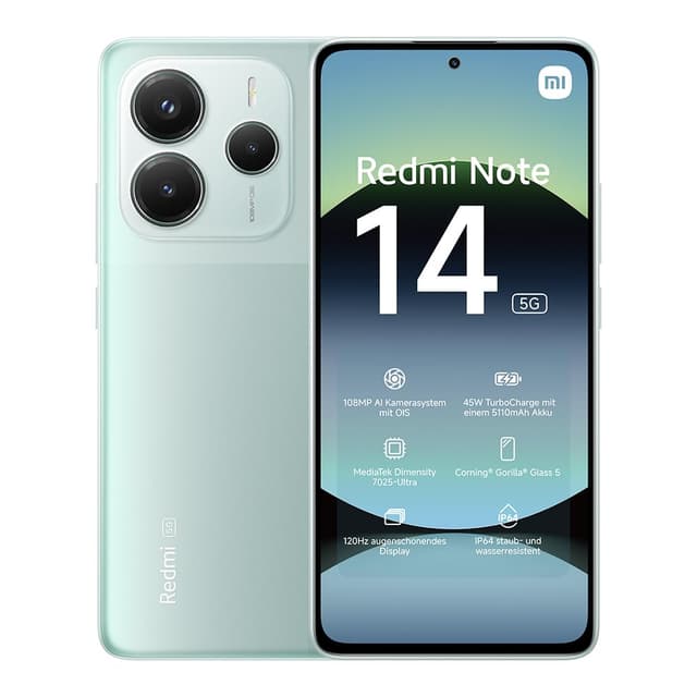 📱 Xiaomi Redmi Note 14 5G Smartphone 8+256GB Grün 🌟