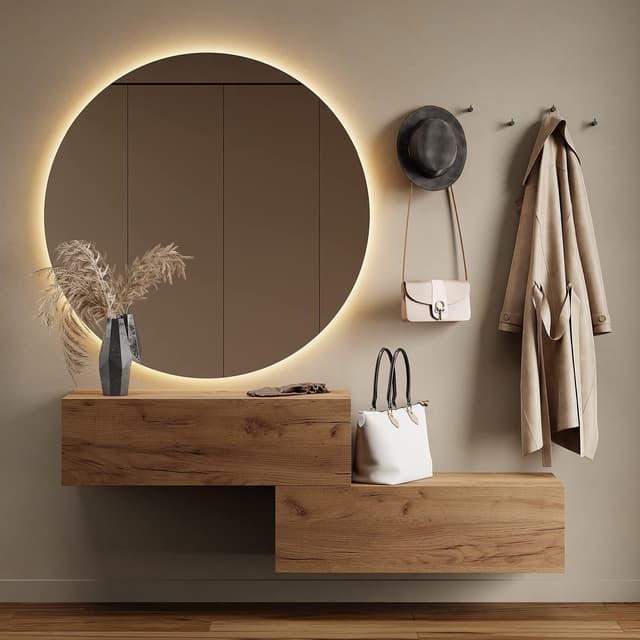 Planetmöbel Flur Möbel Garderobe Hängeschrank 2X 100 cm Gold Eiche 🌟 Zeitlos & Modern
