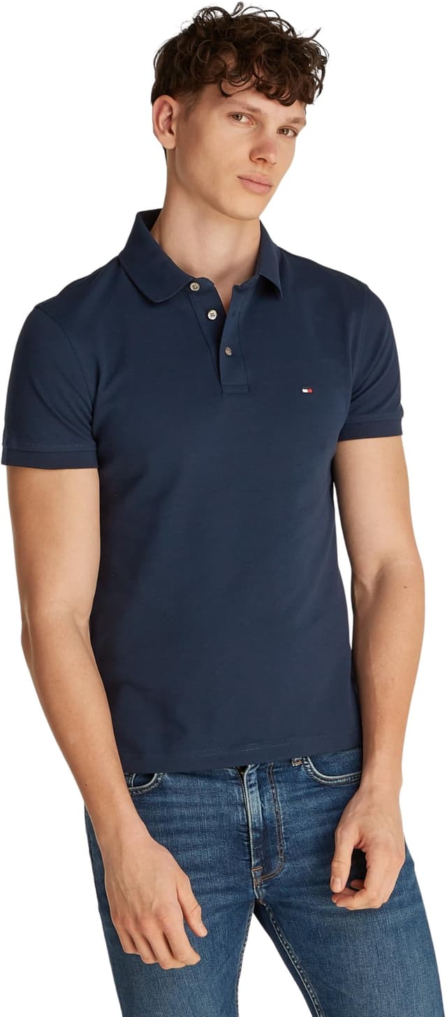 Tommy Hilfiger Herren Poloshirt 1985 Slim Fit XL Blau 🌟