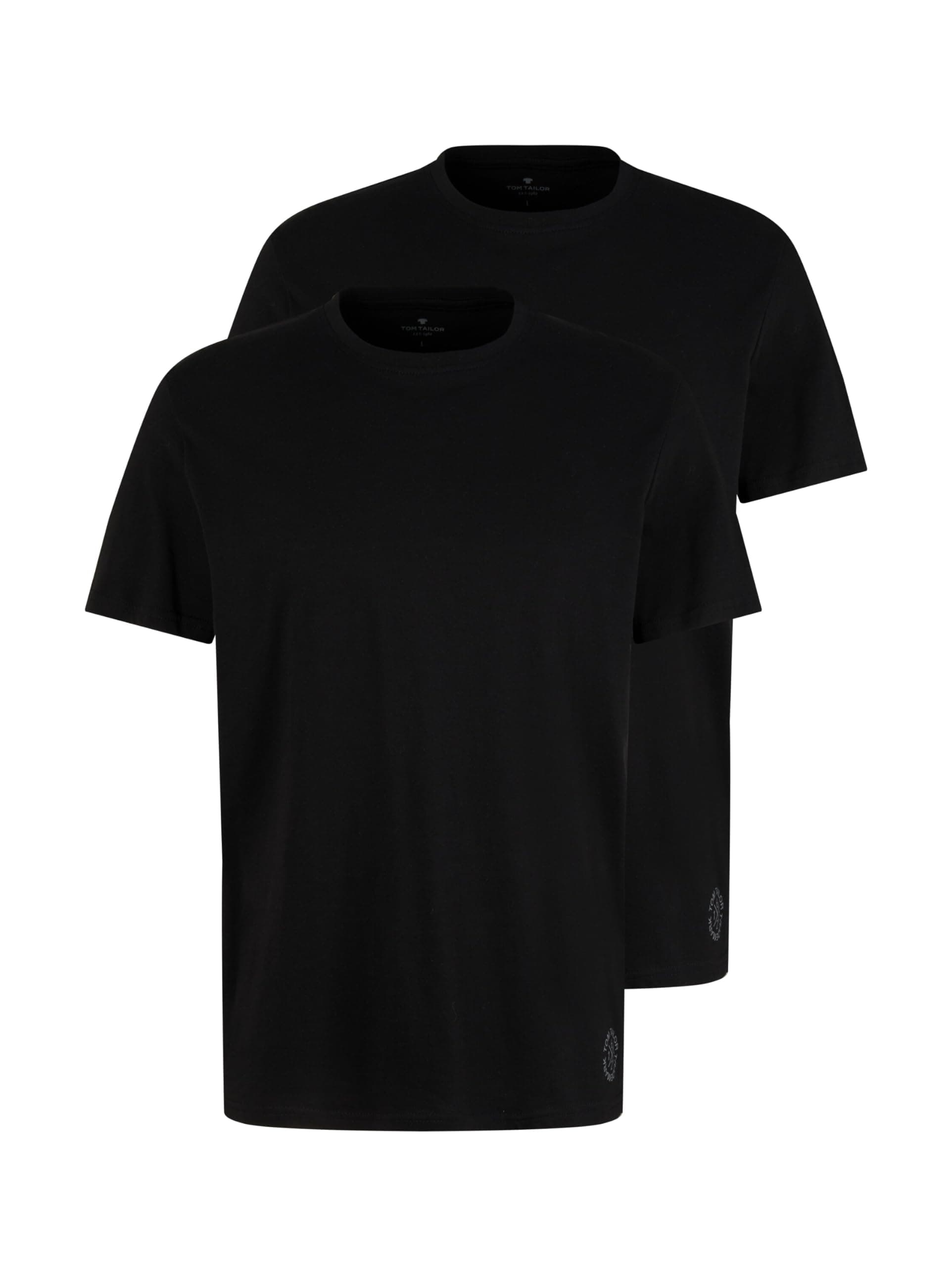 👕👕 TOM TAILOR Herren Crewneck T-Shirt Doppelpack 2er Pack L 29999 - Schwarz