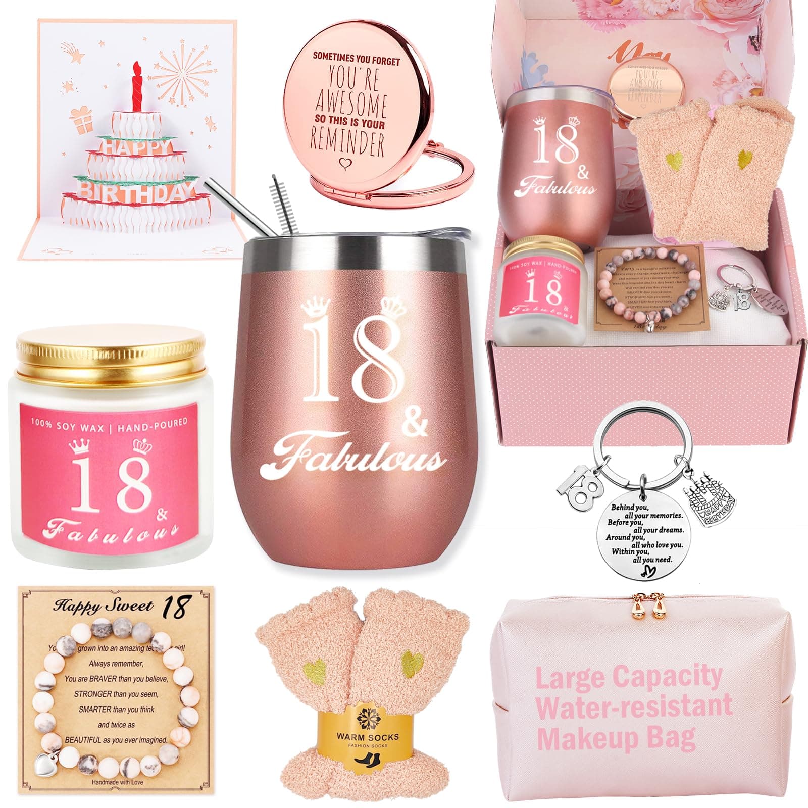 Hochwertiges Geschenkset zum 18. Geburtstag für Mädchen 🎁