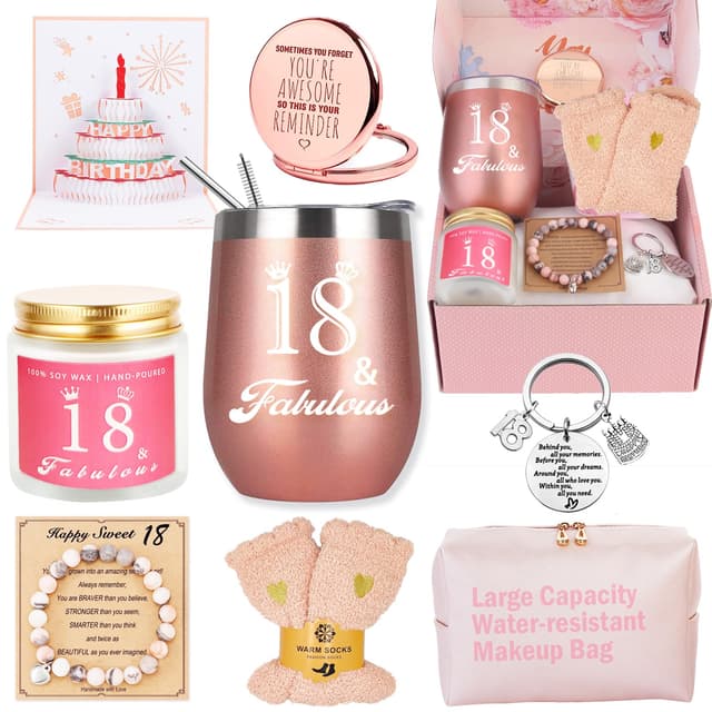 Hochwertiges Geschenkset zum 18. Geburtstag für Mädchen 🎁