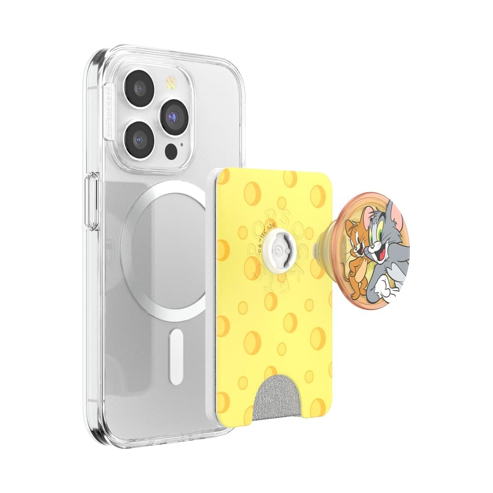 📱 PopSockets Telefon-Geldbörse mit erweitertem Griff und Adapterring für MagSafe - Cheese'd Tom and Jerry